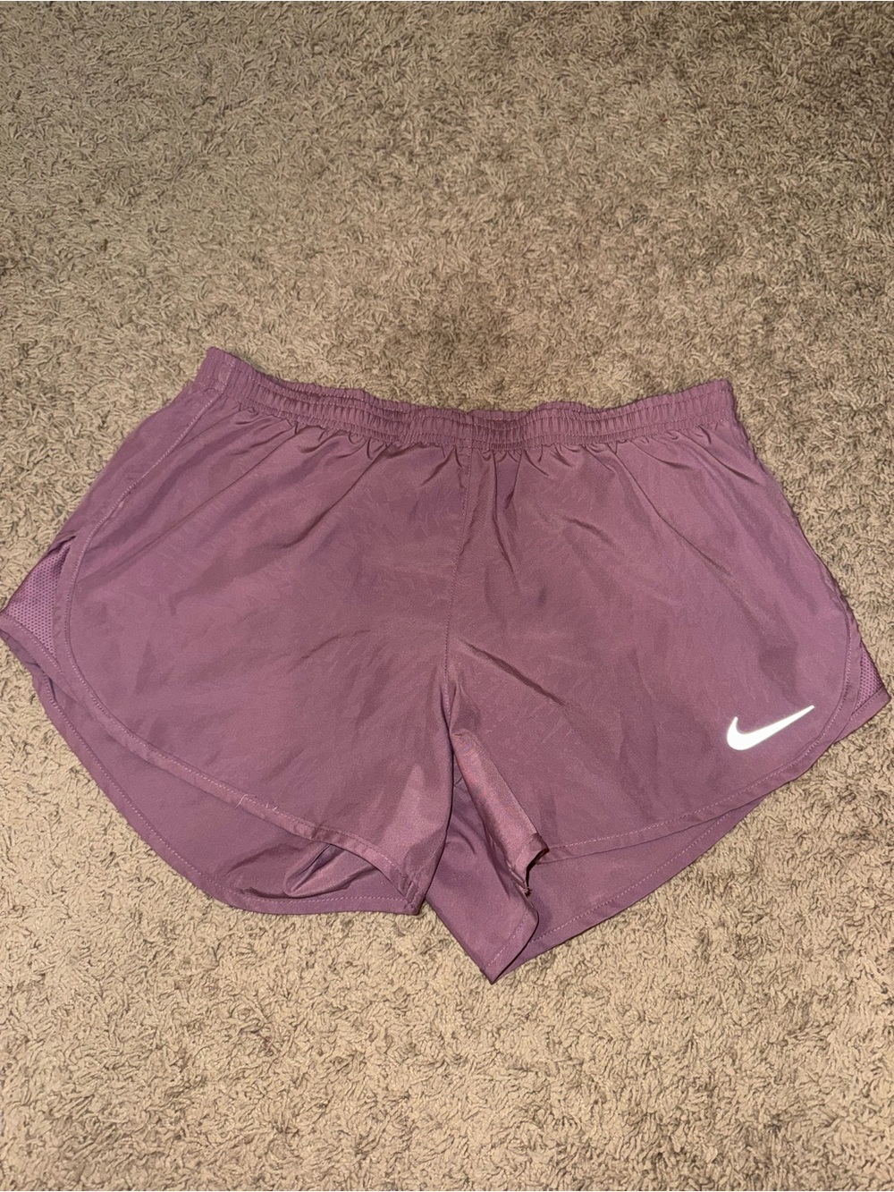 Nike Women’s Plum Athletic Shorts with White Swoosh
